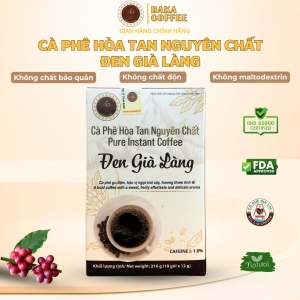Cà Phê Hòa Tan Nguyên Chất ĐEN GIÀ LÀNG - GU ĐẬM - Hộp