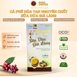 Cà Phê Hòa Tan Nguyên Chất SỮA DỪA GIÀ LÀNG 